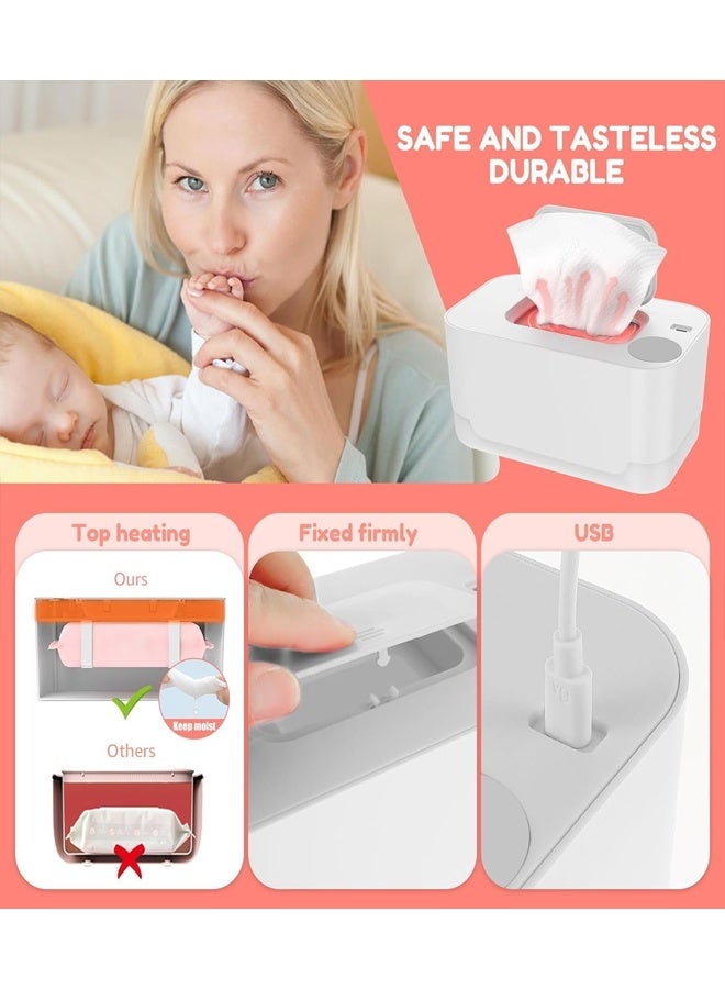 Beauenty Baby Wipe Warmer, Baby Wet Wipes Dispenser, Portable Thermostat Baby Wipes Heater, Diaper Wipes Warmer for Newborn Baby, Keeps Wipes Warm and Moist, Prevent Dry, Baby Shower Gifts, White - Image 2